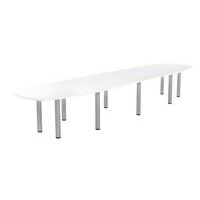 Table de réunion Elga plateau mélaminé pied tube MBA - Image 5