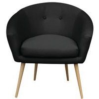Fauteuil accueil en tissu Armand coloris Noir - Image principale