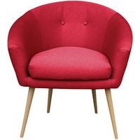Fauteuil accueil en tissu Armand coloris Rouge - Image principale