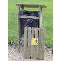 Poubelle forestière Lausanne 160 L + toit - Image 2