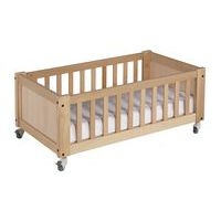 Lit crèche Duo bas mobile, hêtre verni naturel - Image principale