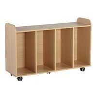 Meuble à bacs 4 cases colonnes hauteur 74 cm  coloris hêtre - Image 2