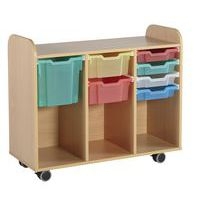 Meuble à bacs 3 colonnes hauteur 91 cm coloris hêtre - Image 2