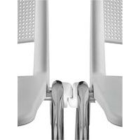 Lot 4 chaises Match piètement alu dossier polypropylène noir assise tissu bleu - Image 2