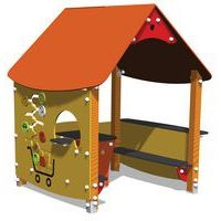 Maisonnette avec toit L'épicerie - 2/8 ans bois - jambes de scellement - Image 5