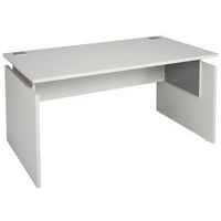 Bureau droit Linéo blanc 140 x 80 cm coloris blanc/alu - Image principale