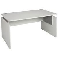 Bureau droit Linéo blanc 140 x 80 cm coloris blanc/alu - Image 2