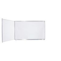 Tableau dyptique émaillé blanc cadre alu strié naturel - Manutan Expert - Image principale