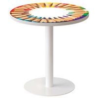 Guéridon bas Easy Office pied métal Ø 60cm plateau coloris décor Crayons couleur - Image principale