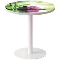 Guéridon bas Easy Office pied métal Ø 60 cm plateau coloris décor Bambou - Image principale