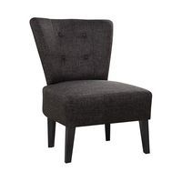 Fauteuil Marwin pied hêtre teinté noir revêtement tissu polyester - Image 2
