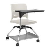 Chaise sur roulettes avec tablette Learn2 coque Strive coloris beige clair - Image principale