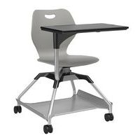 Chaise sur roulettes avec tablette Learn2 coque intellect wave gris souris - Image principale