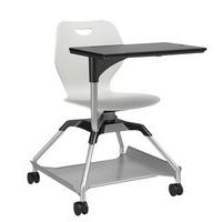 Chaise sur roulettes avec tablette Learn2 coque intellect wave coloris coton - Image principale