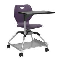 Chaise sur roulettes avec tablette Learn2 coque intellect wave coloris prune - Image principale