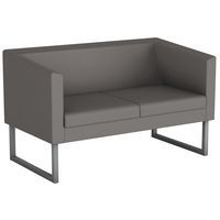 Canapé 2 places Punto pied métal enduit PVC M1 Gris - Image principale