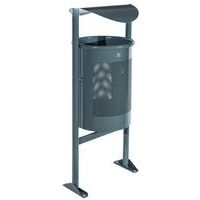 Poubelle Chambéry Eco avec couvercle acier 60 L - gris - Image principale