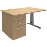 Bureau 140 +Cais.porteur métal Hêtre/alu - Image principale