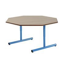 Table régl. Chloé octog. pied dégag. latéral plat. hêtre - Mobidecor - Image principale