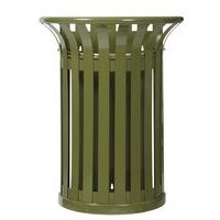 Poubelle Tulipe 35l sur poteau - vert olive 6003-Rossignol Pro - Image 2