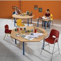 Table maternelle octogonale 4 pieds tube Lise - Image 2