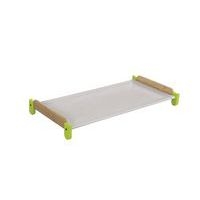 Couchette empilable Lili en toile piètement coloris vert - Image principale