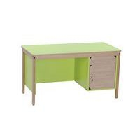 Chaire de professeur Lili avec un caisson et un tiroir, coloris vert - Image principale