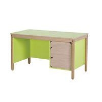 Chaire de professeur Lili avec un caisson et un tiroir, coloris vert - Image 2