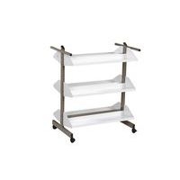 Chariot à livres Zédia coloris taupe RAL 7006 - Image 3