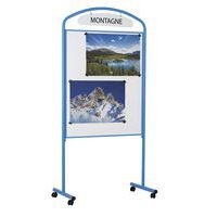 Présentoir tôle laquée cadre métal  sur roulettes - Image 2