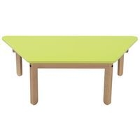 Table Lili trapèze, plateau couleur, piétement bois hêtre - Image principale