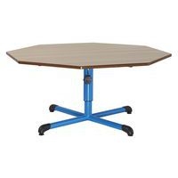 Table réglable Chloé octog. pied central, plateau hêtre - Mobidecor - Image principale