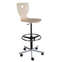 Chaise dessinateur Fidji piétement métallique coque bois - Image principale