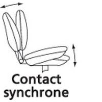 Fauteuil de bureau Diaz contact synchrone piètement noir assise coloris rouge - Image 2