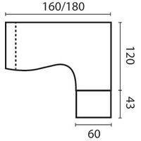 Pack bureau asymétrique 160cm pied L+caisson HB Quatuor Retour droite Hêtre/alu - Image 2