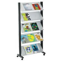 Présentoir mobile Eco triple face coloris gris/alu - Image 4