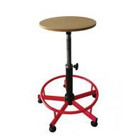 Tabouret réglable de 52 à 70 cm, avec barre repose-pieds, rouge - Image principale