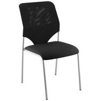 Chaise visiteur Diaz piètement alu coloris noir - Image principale
