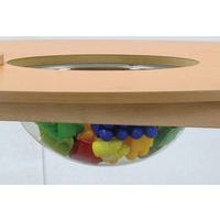 Table Lili ronde, plateau hêtre avec bac, piétement bois couleur - Image 2