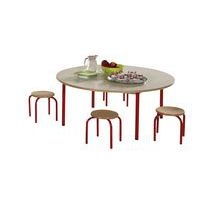 Table fixe Chloé plateau hêtre 4 pieds ronde - Mobidecor - Image 2