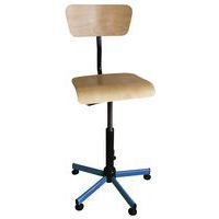 Chaise réglable de 43 à 63 cm par vérin à gaz, piétement jaune sur roulettes - Image 2