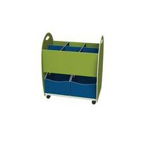 Meuble de rangement Emma hauteur 75 cm bac 6 cases,2 tiroirs, Anis/Bleu - Image principale