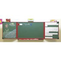 Tableau triptyque pour enfants émaillé mixte cadre rouge - Image principale