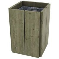 Poubelle carrée Kerguélen 50L - pin traité - Manutan Expert - Image principale