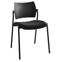 Chaise visiteur Tendance piètement noir dossier polypro Sokoa - Image 4