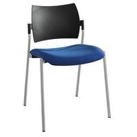 Chaise visiteur Tendance Dossier polypropylène noir piètement Alu - Image principale