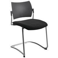 Chaise visiteur Luge piètement gris coloris noir - Image principale