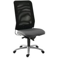 Chaise de bureau Diaz contact synchrone piètement alu assise coloris gris - Image principale