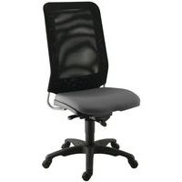 Chaise de bureau Diaz contact synchrone piètement noir assise coloris gris - Image principale