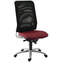 Chaise de bureau Diaz contact synchrone piètement alu assise coloris rouge - Image principale